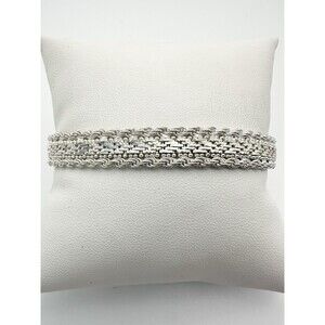 SU Italy 9mm Sterling Silver Chain Bracelet 7.5” Bv58